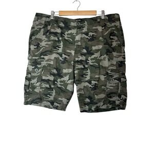 Iron Flex Shorts Men Size‎ 49 Cargo Camo Canvas Hike Trail Camouflage Camping